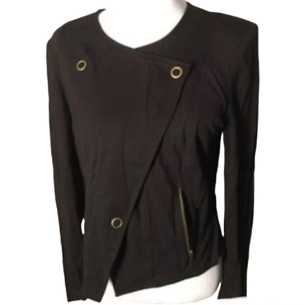 Cabi Black Asymmetrical Moto Jacket Size M
